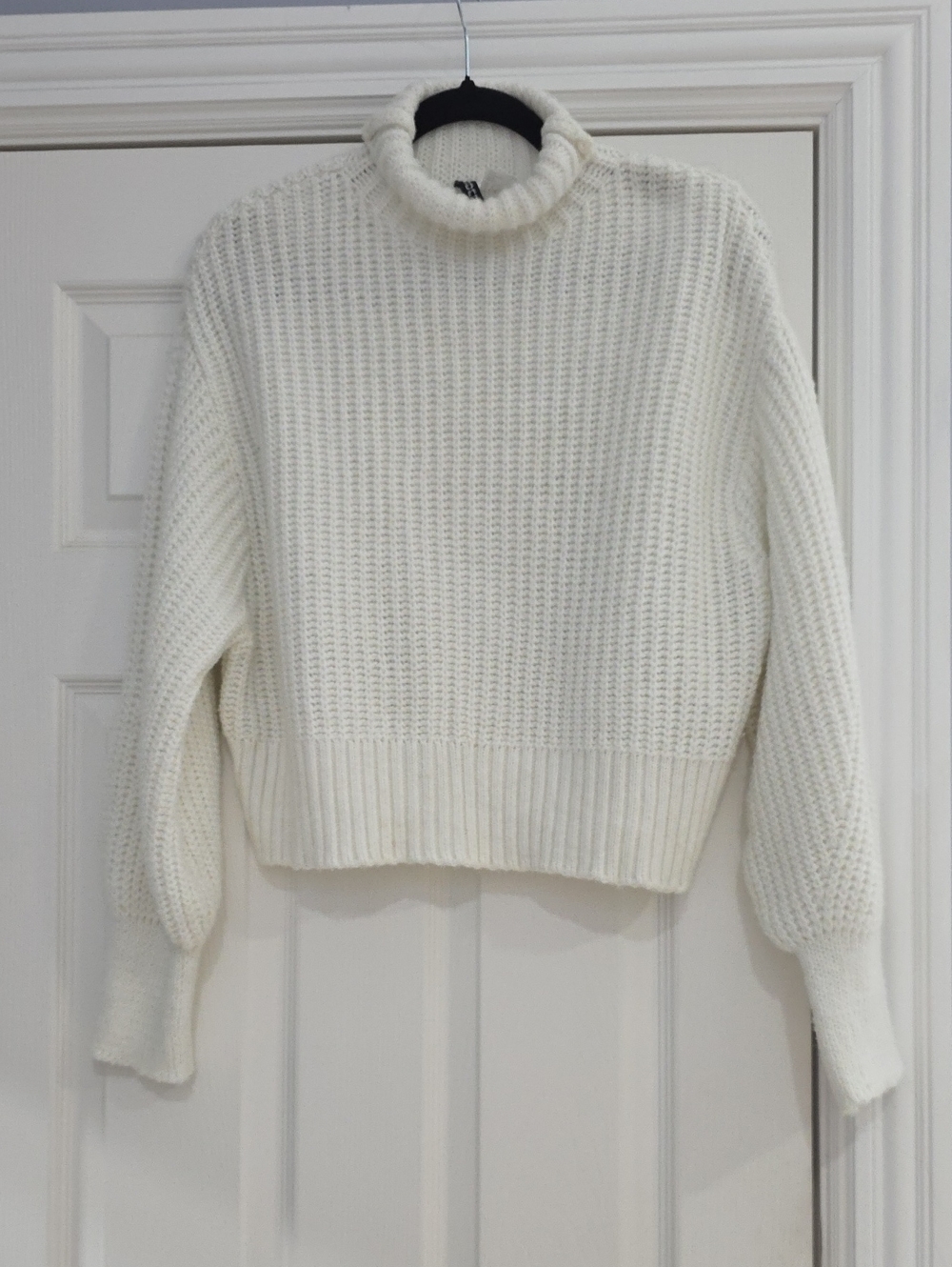 Divided Ivory Turtleneck Sweater - Cozy Chunky Knit